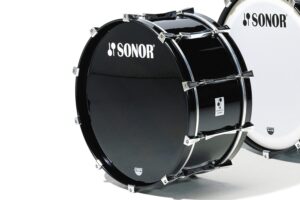 Sonor MP 2612 B CB Marching Bass Drum, 26"x12", Beech, Black, Black Heads