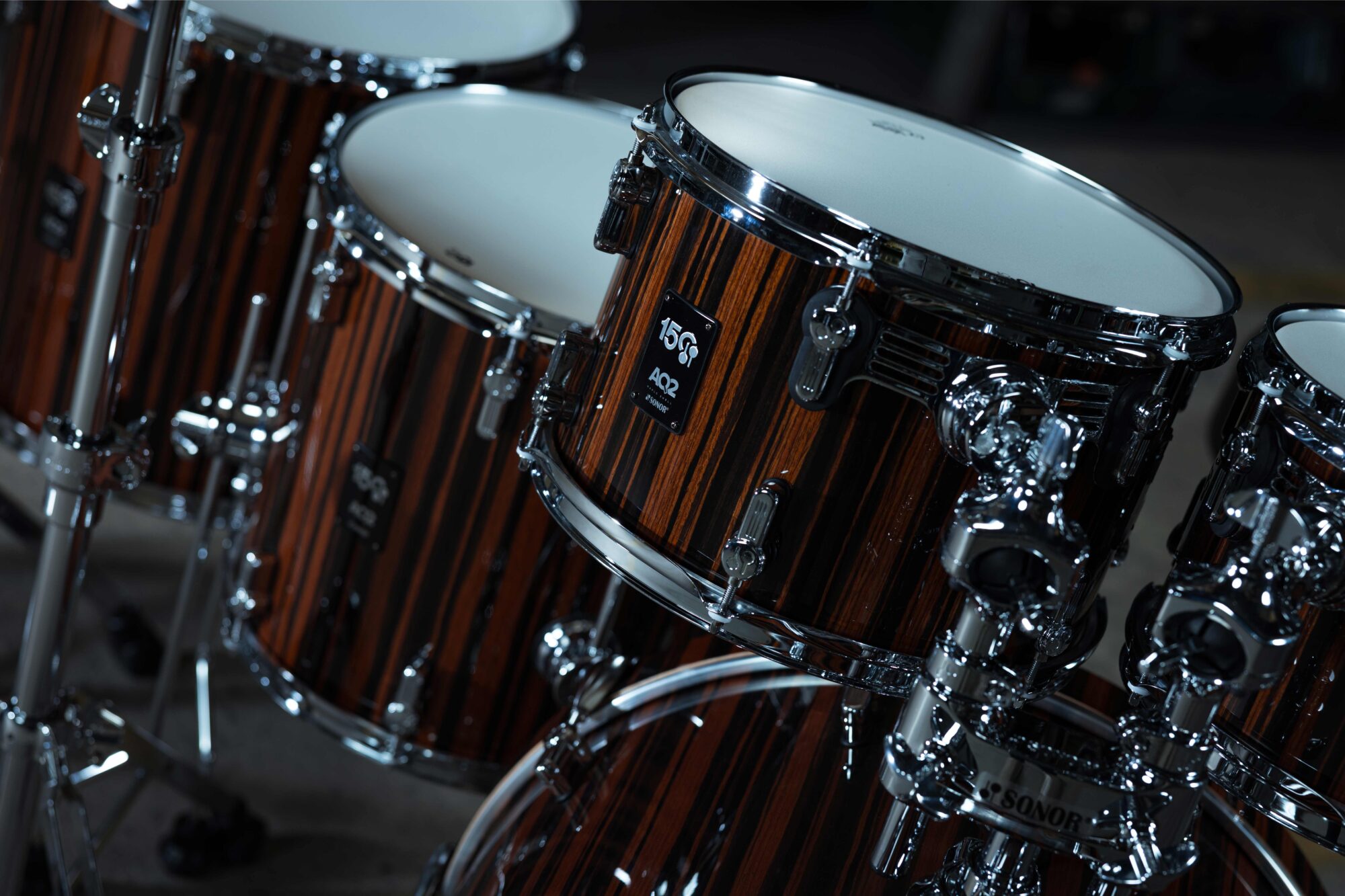 Sonor Limited Edition 150th Anniversary AQ2 Drum Set, High-Gloss Ebony Veneer - Bilde 5